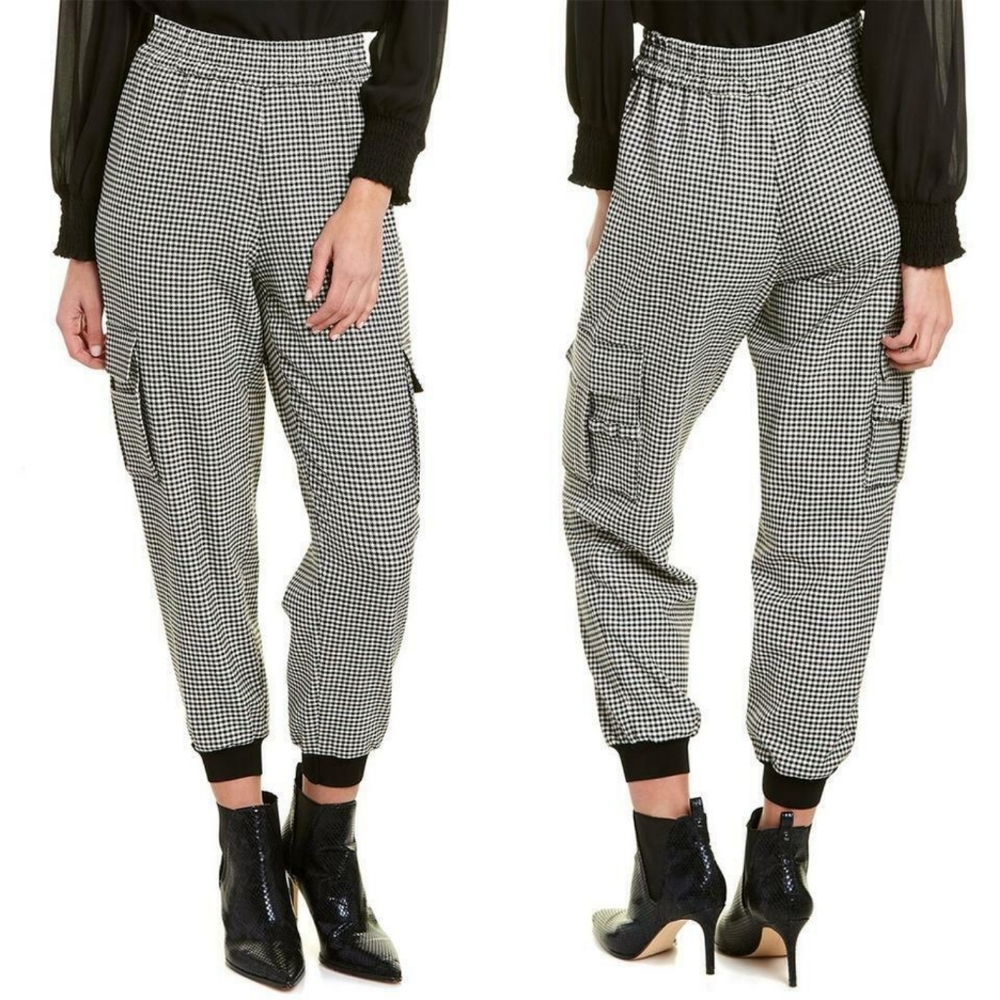 ALICE + OLIVIA Dede Houndstooth Cargo Joggers XS.